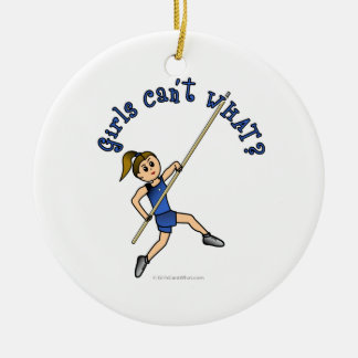 Pole Vault - blauw (licht) Keramisch Ornament