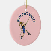 Pole Vault - blauw (licht) Keramisch Ornament (Rechts)