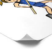 Pole Vault - blauw (licht) Poster (Hoek)