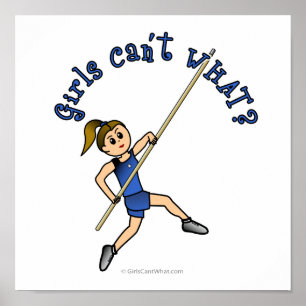 Pole Vault - blauw (licht) Poster