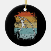 Pole Vault Pole Vaulting Retro Keramisch Ornament (Voorkant)
