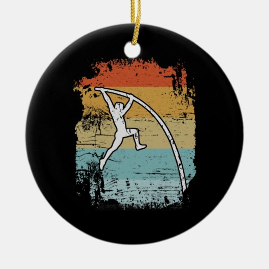 Pole Vault Pole Vaulting Retro Keramisch Ornament (Voorkant)
