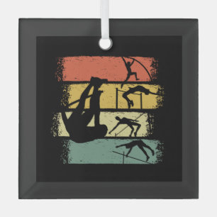 Pole Vault Retro  Glas Ornament