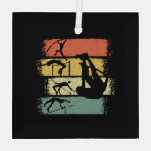 Pole Vault Retro  Glas Ornament (Achterkant)