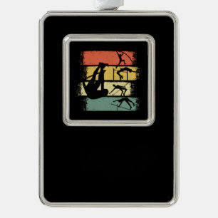 Pole Vault Retro  Verzilverd Kader Ornament