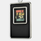 Pole Vault Retro  Verzilverd Kader Ornament (Links)