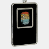 Pole Vault Retro Verzilverd Kader Ornament (Rechts)