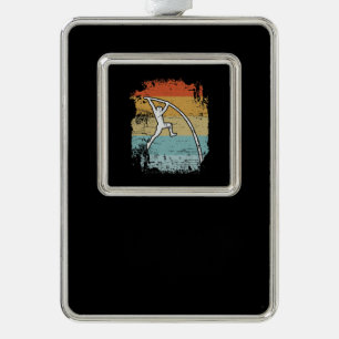 Pole Vault Retro Verzilverd Kader Ornament