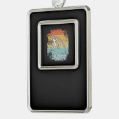 Pole Vault Retro Verzilverd Kader Ornament (Links)