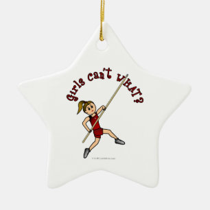Pole Vault - Rood (licht) Keramisch Ornament