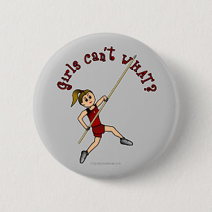 Pole Vault - Rood (licht) Ronde Button 5,7 Cm