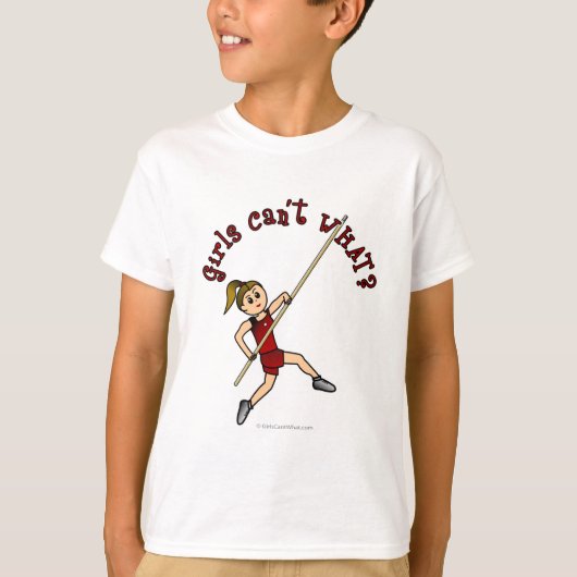 Pole Vault - Rood (licht) T-shirt (Voorkant)