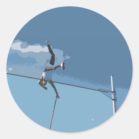 Pole Vault-Stickers Ronde Sticker (Voorkant)