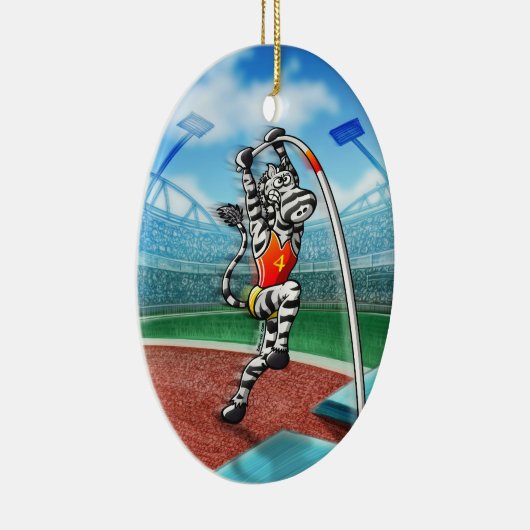 Pole Vault Zebra Keramisch Ornament (Rechts)