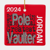 Pole Vaulter Extraordinaire CUSTOM Keramisch Ornament (Achterkant)