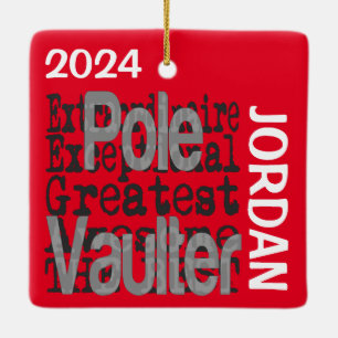 Pole Vaulter Extraordinaire CUSTOM Keramisch Ornament