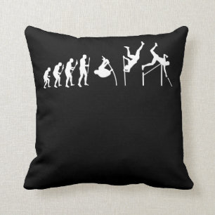 Pole Vaulting Evolution Funny Pole Vaulter Kussen