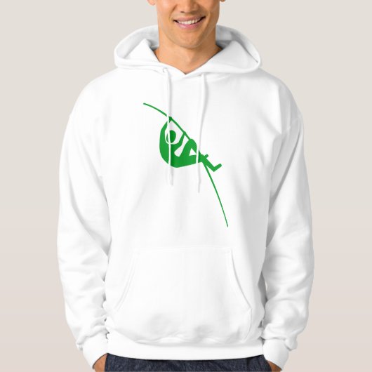Pole Vaulting - Grijs Groen Hoodie (Voorkant)