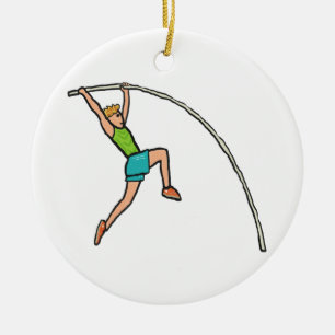 Pole Vaulting Keramisch Ornament