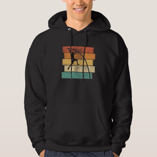 Pole Vaulting Retro Hoodie (Voorkant)