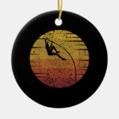 Pole Vaulting Retro Keramisch Ornament (Voorkant)