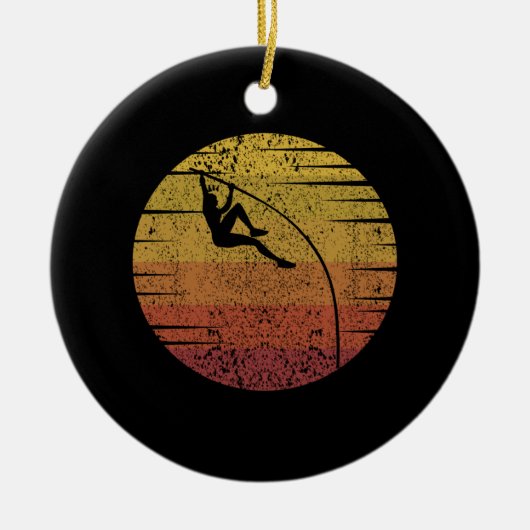 Pole Vaulting Retro Keramisch Ornament (Voorkant)