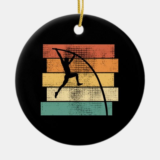 Pole Vaulting Retro Keramisch Ornament (Voorkant)
