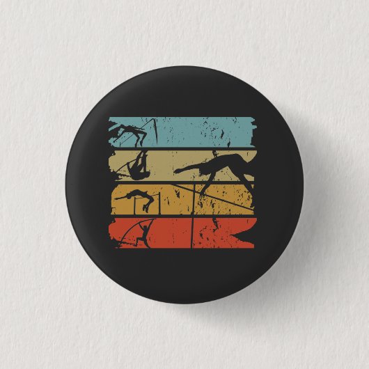 Pole Vaulting Retro Ronde Button 3,2 Cm (Voorkant)