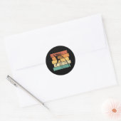 Pole Vaulting Retro Ronde Sticker (Envelop)