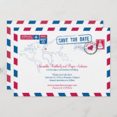 Polen Air Mail Wedding Save the Date (Voorkant / Achterkant)