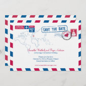 Polen Air Mail Wedding Save the Date (Voorkant / Achterkant)