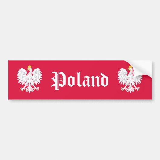 Polen Eagle Polska Polish Red Crest Bumpersticker (Voorkant)