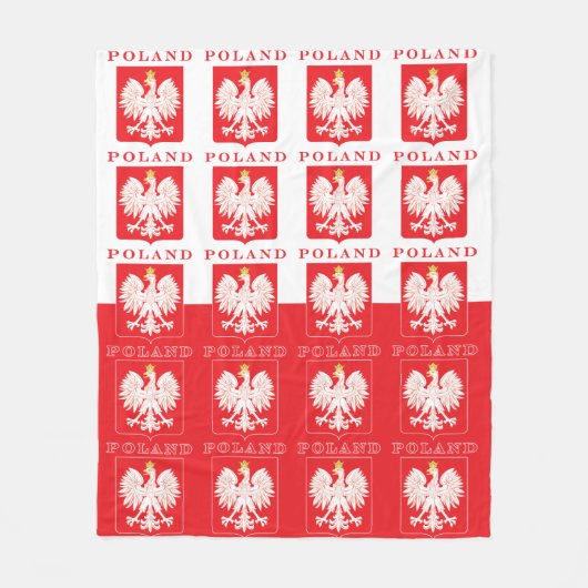 Polen Eagle Red Shield Fleece Deken (Voorkant)