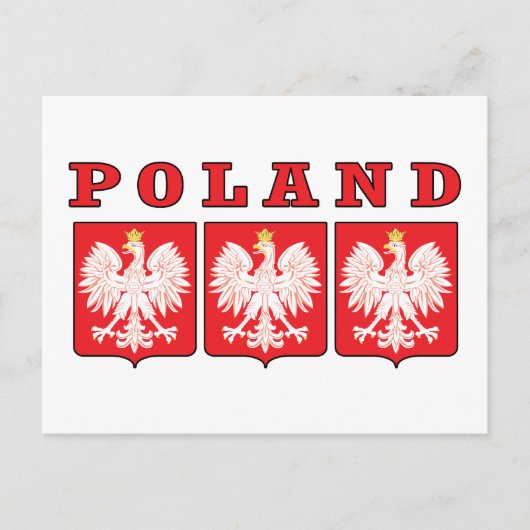 Polen Eagle Shields Briefkaart (Voorkant)