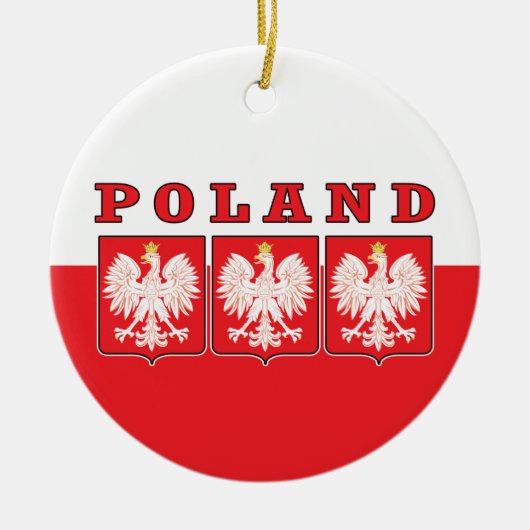 Polen Eagle Shields Keramisch Ornament (Voorkant)