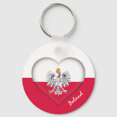 Polen en hart, Poolse vlag-mode/sport Sleutelhanger (Achterkant)