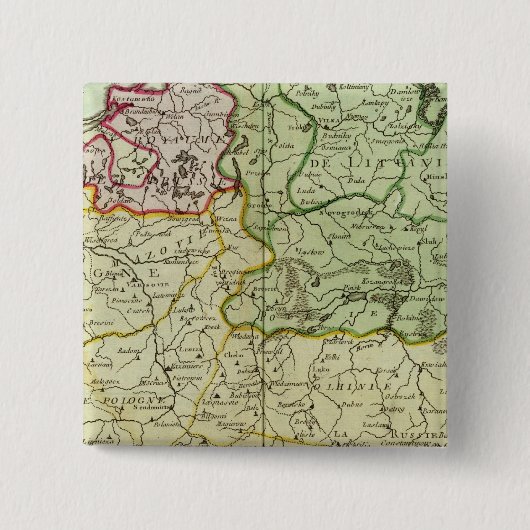 Polen en Litouwen Vierkante Button 5,1 Cm (Voorkant)