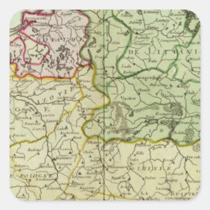 Polen en Litouwen Vierkante Sticker