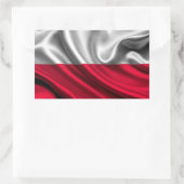 Polen Flag Fabric Rechthoekige Sticker (Tas)