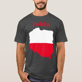 Polen Kaart Vlaggenontwerp T-shirt