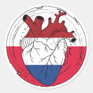 Polen Koningsdag Nederlands Hart Ronde Sticker