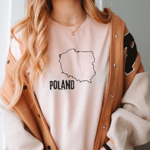Polen Landkaart overzicht Poolse landgrens lijn T-shirt