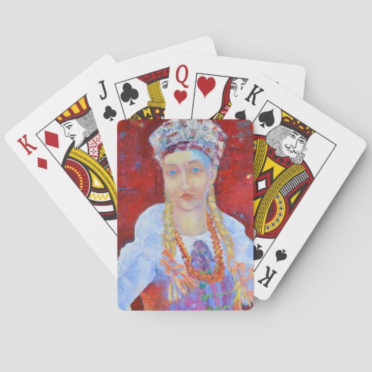 Polen Lowicz kleedde de vlag rood wit Pokerkaarten (Achterkant)