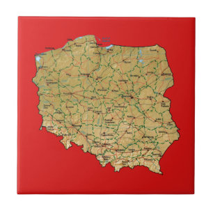 Polen Map Tile Tegeltje