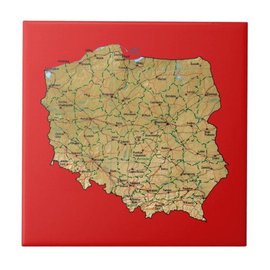 Polen Map Tile Tegeltje (Voorkant)