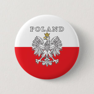 Polen met Poolse adelaar Ronde Button 5,7 Cm