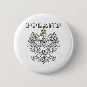 Polen met Poolse adelaar Ronde Button 5,7 Cm