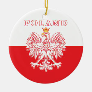 Polen met rode Poolse adelaar Keramisch Ornament