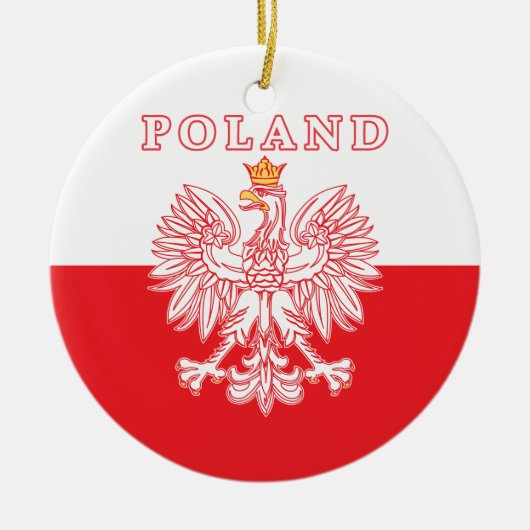 Polen met rode Poolse adelaar Keramisch Ornament (Voorkant)