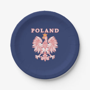 Polen met rode Poolse adelaar Papieren Bordje